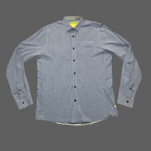 Descendant of Thieves Mens M Blue Gray Checkered Shirt